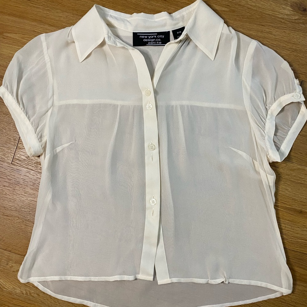 Cropped Sheer Blouse